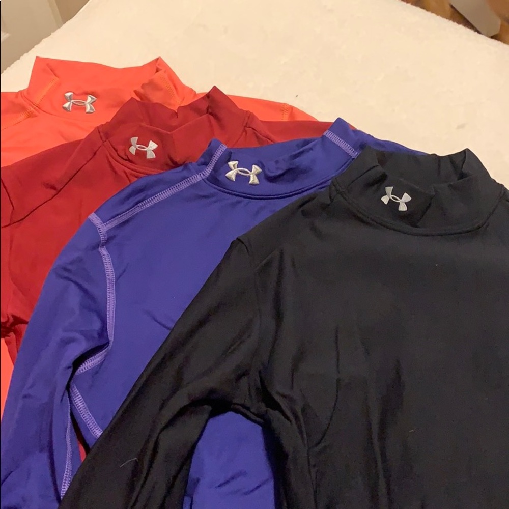 Under Armour coldgear mock neck workout shirts